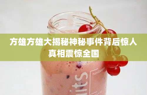 方雄方雄大揭秘神秘事件背后惊人真相震惊全国