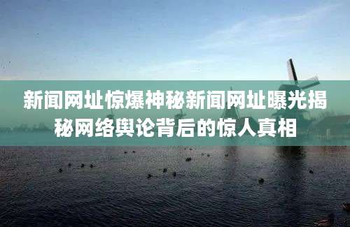 新闻网址惊爆神秘新闻网址曝光揭秘网络舆论背后的惊人真相