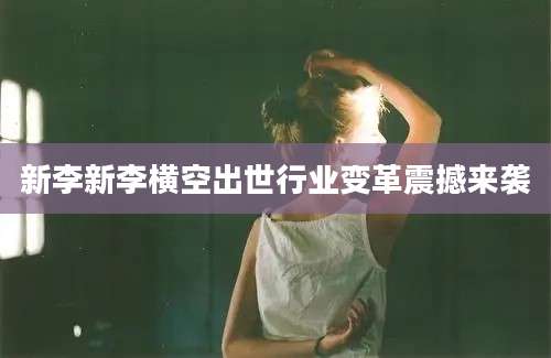 新李新李横空出世行业变革震撼来袭