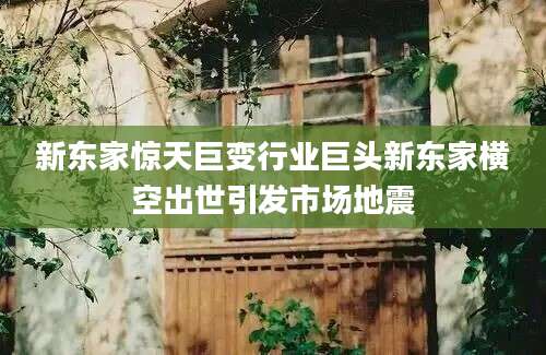 新东家惊天巨变行业巨头新东家横空出世引发市场地震