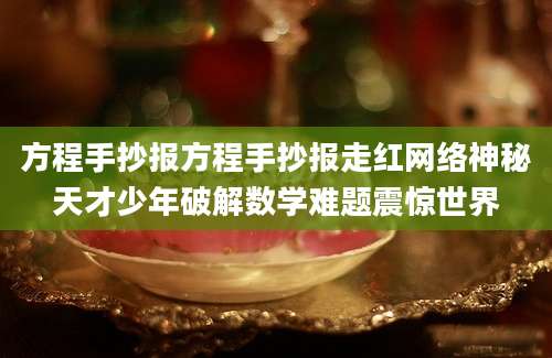 方程手抄报方程手抄报走红网络神秘天才少年破解数学难题震惊世界