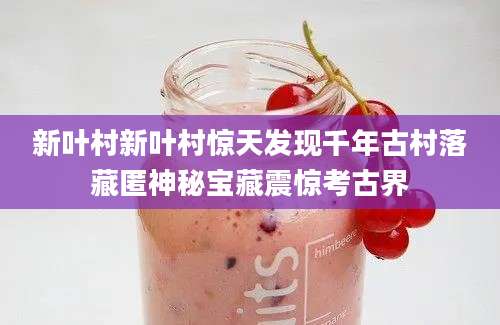 新叶村新叶村惊天发现千年古村落藏匿神秘宝藏震惊考古界