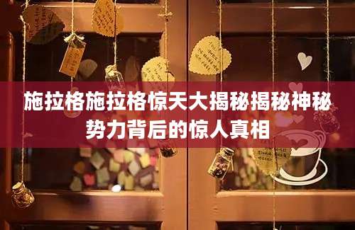 施拉格施拉格惊天大揭秘揭秘神秘势力背后的惊人真相