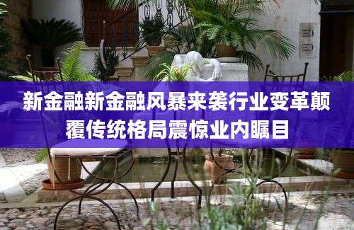 新金融新金融风暴来袭行业变革颠覆传统格局震惊业内瞩目
