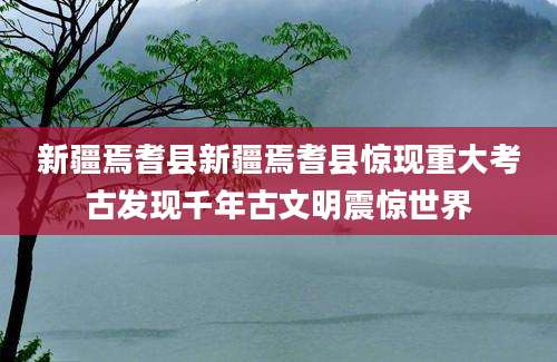 新疆焉耆县新疆焉耆县惊现重大考古发现千年古文明震惊世界