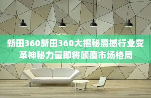 新田360新田360大揭秘震撼行业变革神秘力量即将颠覆市场格局