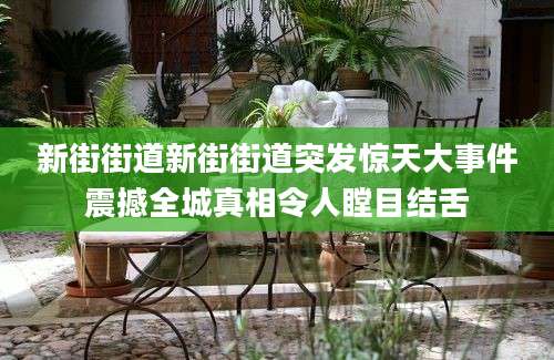 新街街道新街街道突发惊天大事件震撼全城真相令人瞠目结舌