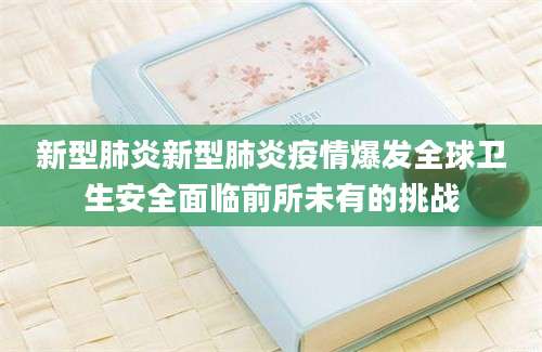 新型肺炎新型肺炎疫情爆发全球卫生安全面临前所未有的挑战