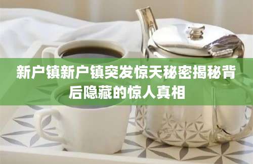 新户镇新户镇突发惊天秘密揭秘背后隐藏的惊人真相