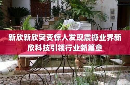 新欣新欣突变惊人发现震撼业界新欣科技引领行业新篇章
