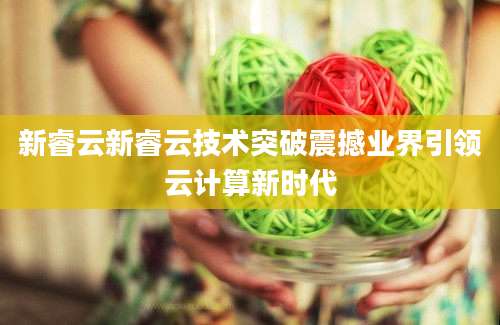 新睿云新睿云技术突破震撼业界引领云计算新时代