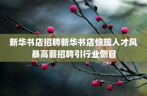 新华书店招聘新华书店惊现人才风暴高薪招聘引行业侧目