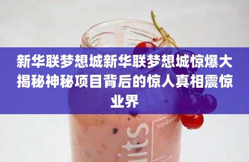 新华联梦想城新华联梦想城惊爆大揭秘神秘项目背后的惊人真相震惊业界