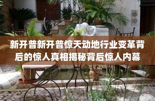 新开普新开普惊天动地行业变革背后的惊人真相揭秘背后惊人内幕
