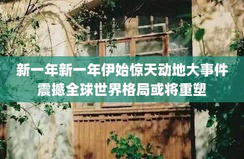新一年新一年伊始惊天动地大事件震撼全球世界格局或将重塑