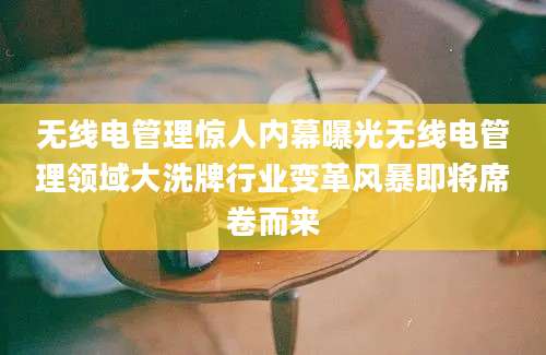 无线电管理惊人内幕曝光无线电管理领域大洗牌行业变革风暴即将席卷而来