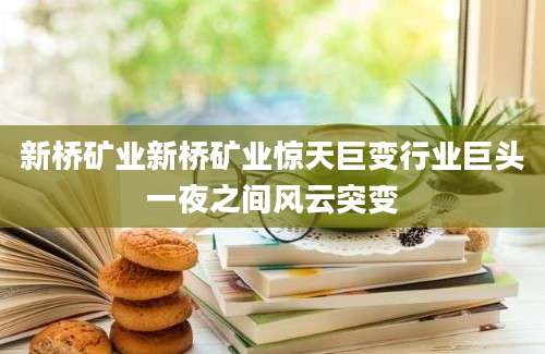 新桥矿业新桥矿业惊天巨变行业巨头一夜之间风云突变