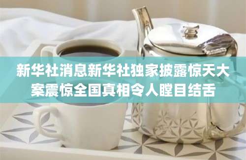 新华社消息新华社独家披露惊天大案震惊全国真相令人瞠目结舌
