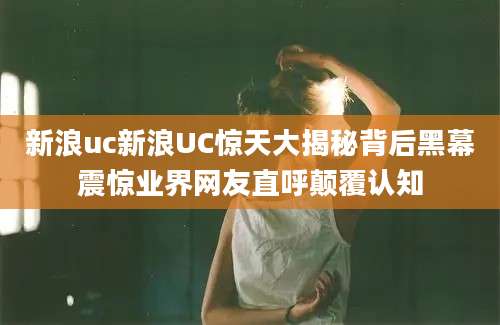 新浪uc新浪UC惊天大揭秘背后黑幕震惊业界网友直呼颠覆认知