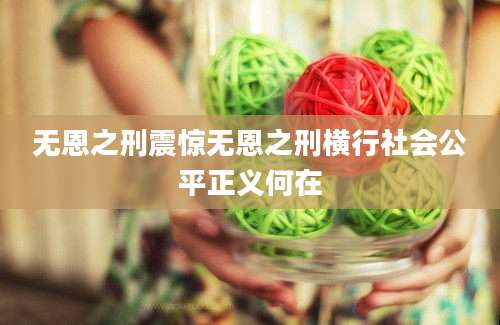 无恩之刑震惊无恩之刑横行社会公平正义何在