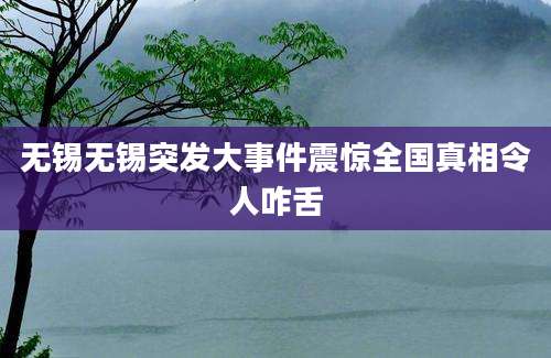 无锡无锡突发大事件震惊全国真相令人咋舌
