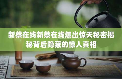 新蔡在线新蔡在线爆出惊天秘密揭秘背后隐藏的惊人真相