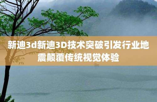 新迪3d新迪3D技术突破引发行业地震颠覆传统视觉体验