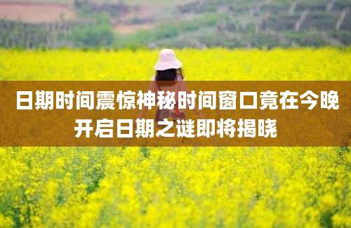 日期时间震惊神秘时间窗口竟在今晚开启日期之谜即将揭晓