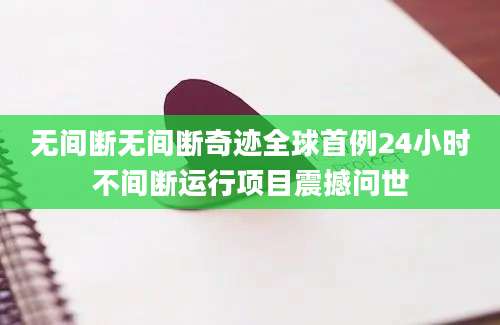 无间断无间断奇迹全球首例24小时不间断运行项目震撼问世