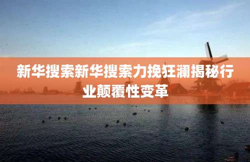 新华搜索新华搜索力挽狂澜揭秘行业颠覆性变革