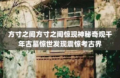 方寸之间方寸之间惊现神秘奇观千年古墓惊世发现震惊考古界