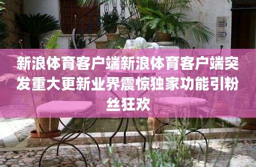 新浪体育客户端新浪体育客户端突发重大更新业界震惊独家功能引粉丝狂欢