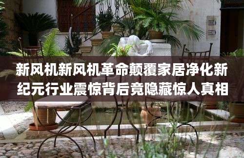 新风机新风机革命颠覆家居净化新纪元行业震惊背后竟隐藏惊人真相