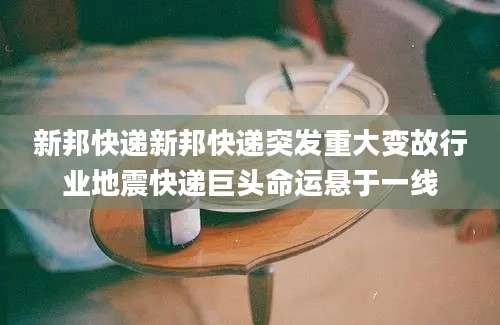 新邦快递新邦快递突发重大变故行业地震快递巨头命运悬于一线