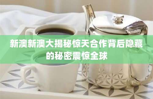 新澳新澳大揭秘惊天合作背后隐藏的秘密震惊全球