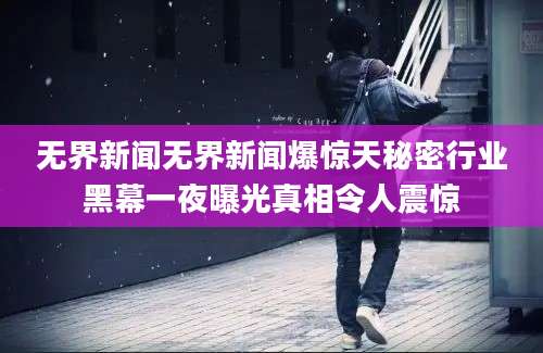无界新闻无界新闻爆惊天秘密行业黑幕一夜曝光真相令人震惊